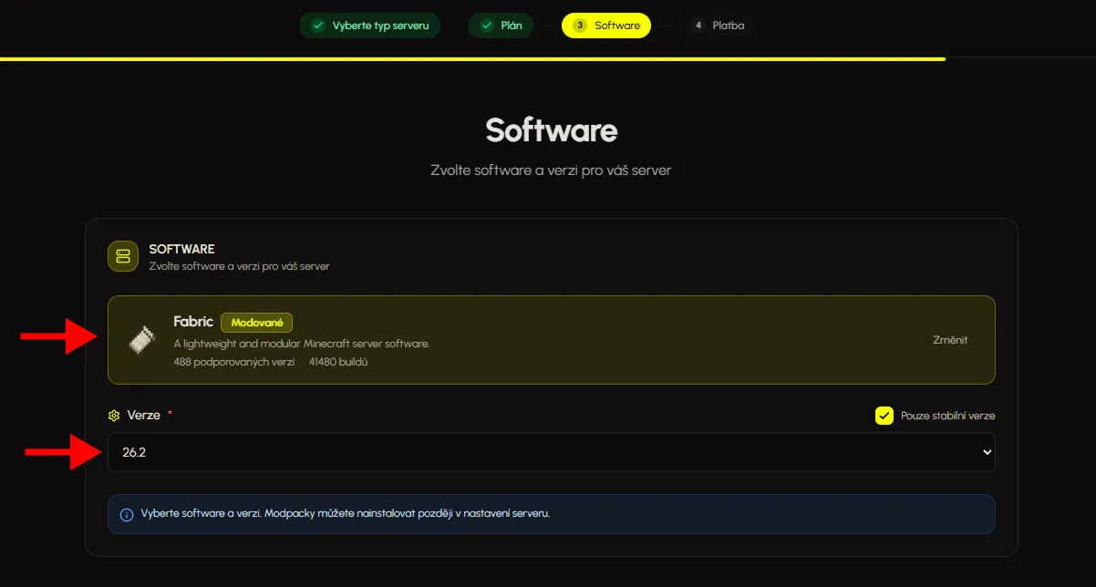Výběr Fabric serveru