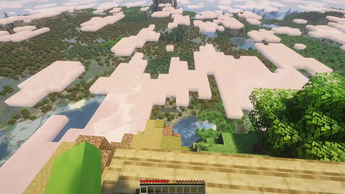 Létající vesnice v Minecraftu