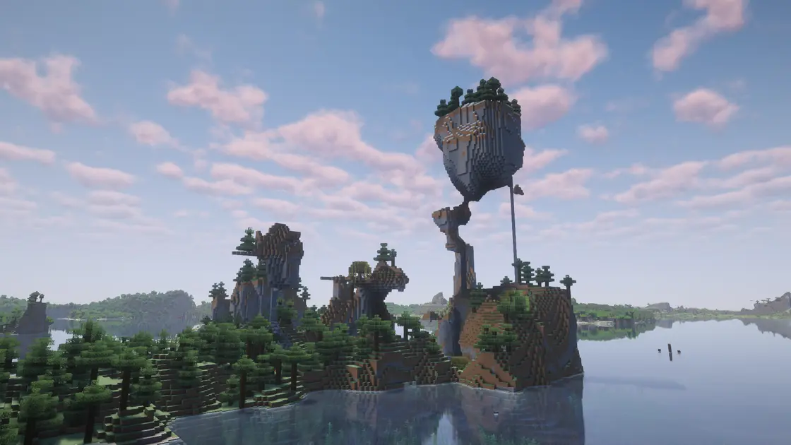 Plovoucí ostrov uprostřed oceánu u velkého Mushroom Islandu