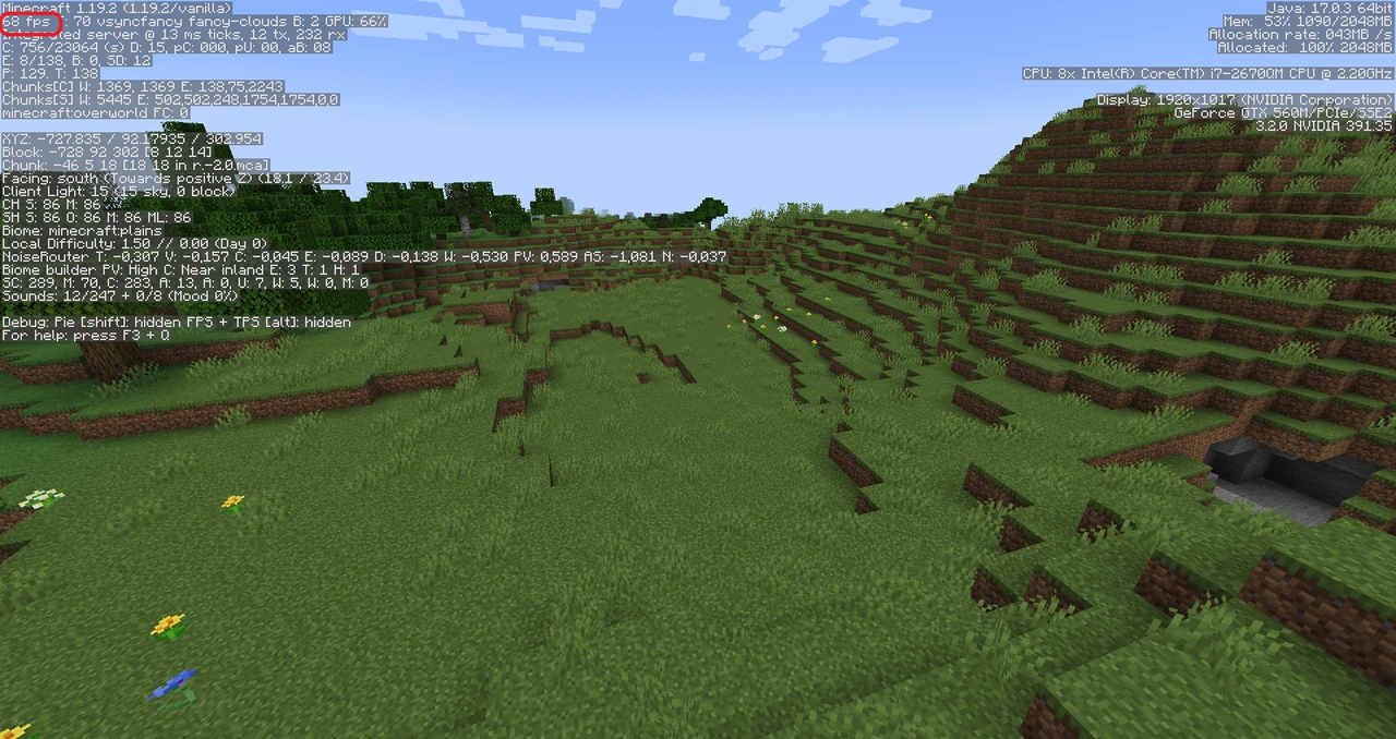Screenshot modpacku FPS boost all version (2/2)