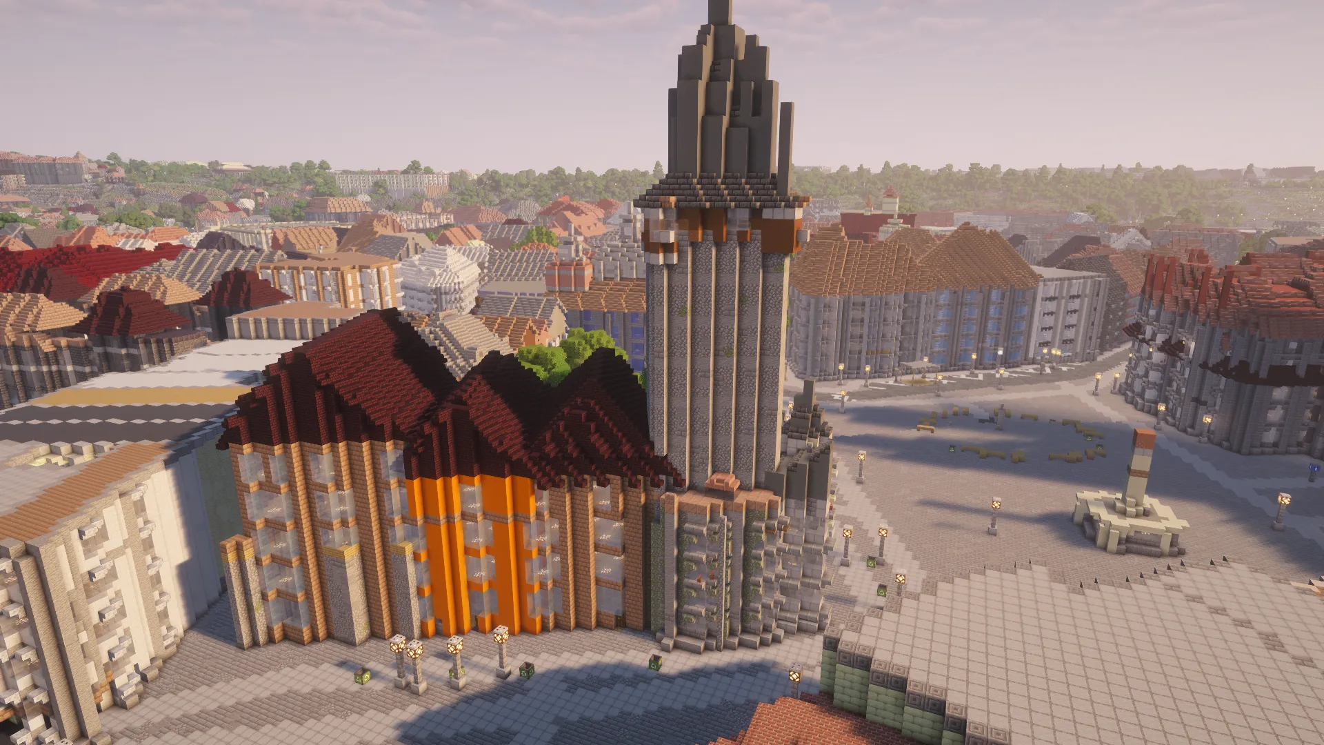 Věž Staroměstské radnice v Minecraftu bez orloje