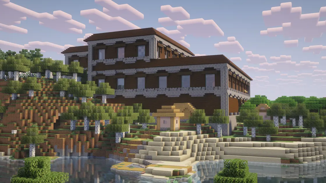 Woodland Mansion s vesnicí uvnitř přímo na spawnu
