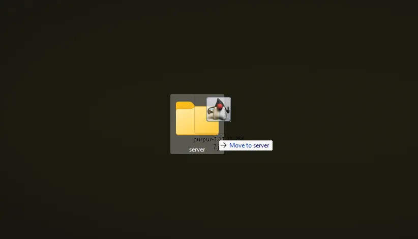 Přesunutí purpur do složky server