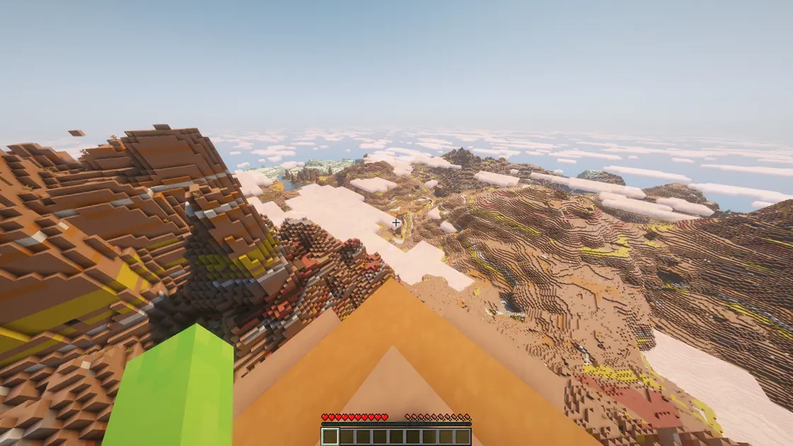 Obří Bedlands biom se spawnem ve výšce Y 250
