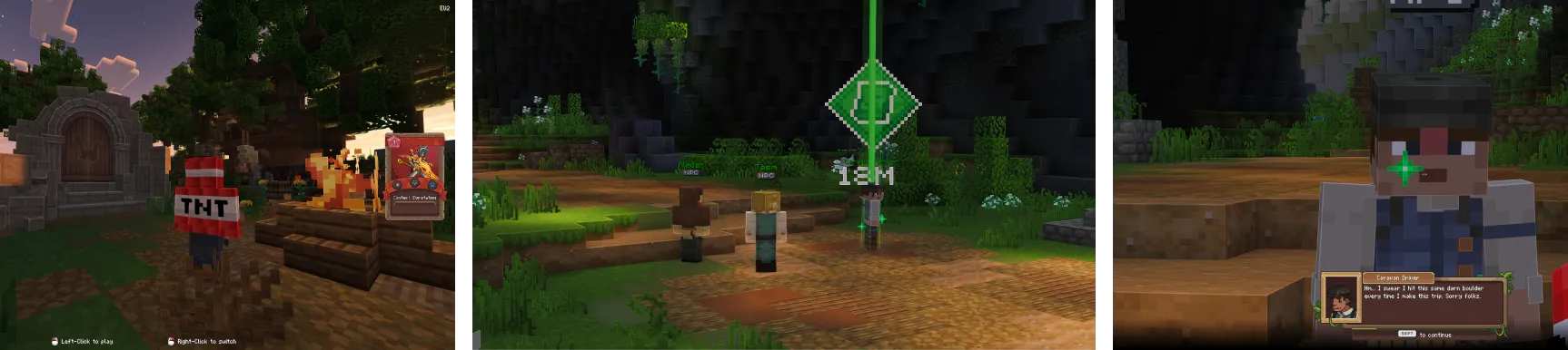Wynncraft questy: karta Corrupted Golem, marker 18M a dialog Caravan Driver