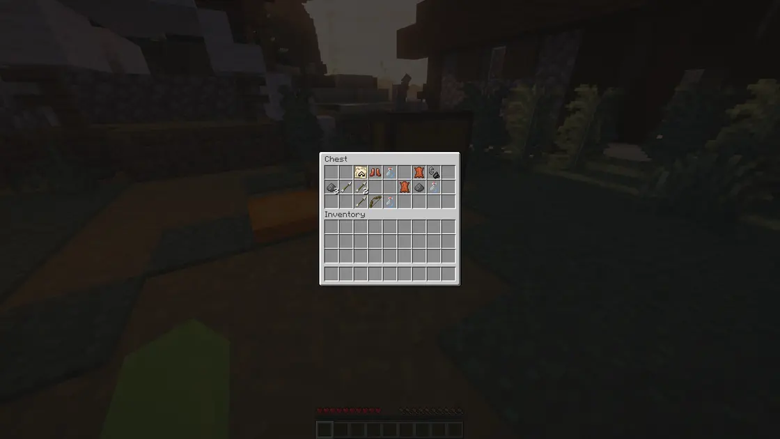 Spruce vesnice na pláži s výbavou na začátek hned u spawnu