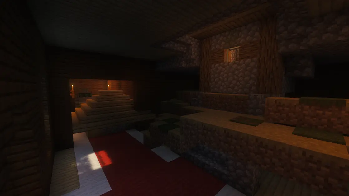 Woodland Mansion s vesnicí uvnitř přímo na spawnu