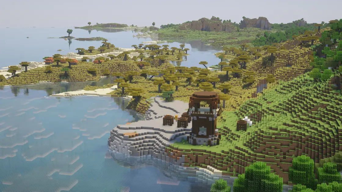 Vesnice, Pillager Outpost, Mineshaft a Trial Chambers hned u spawnu