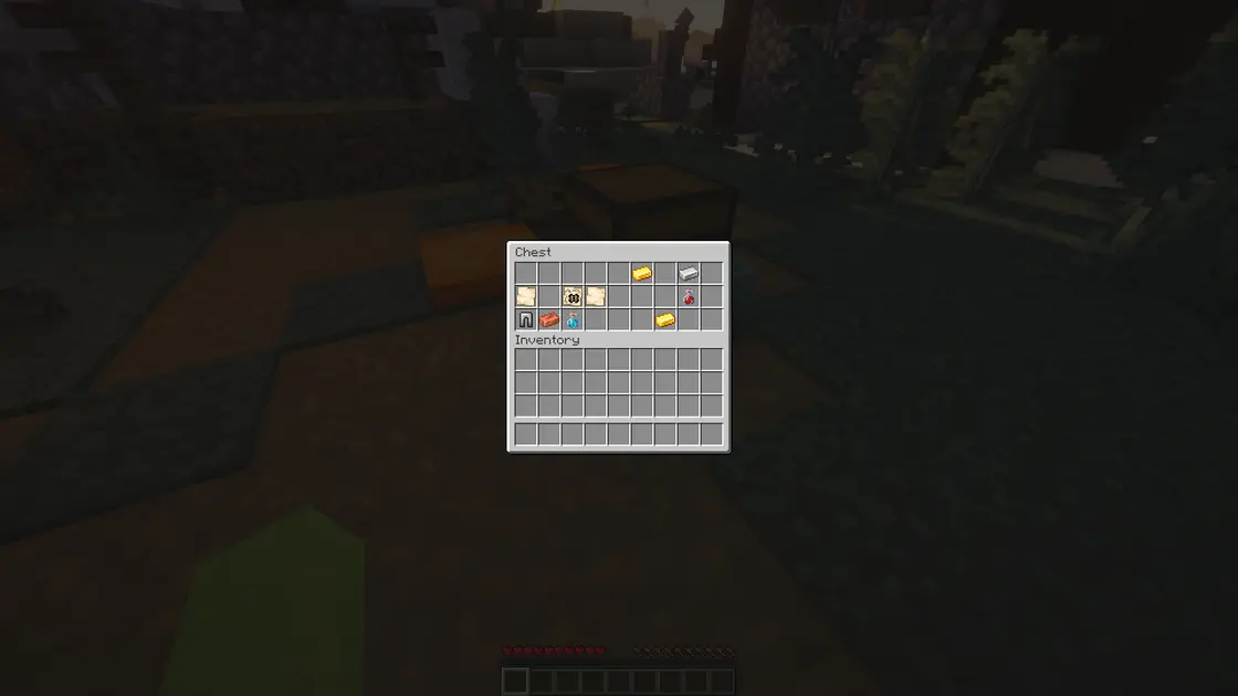 Spruce vesnice na pláži s výbavou na začátek hned u spawnu