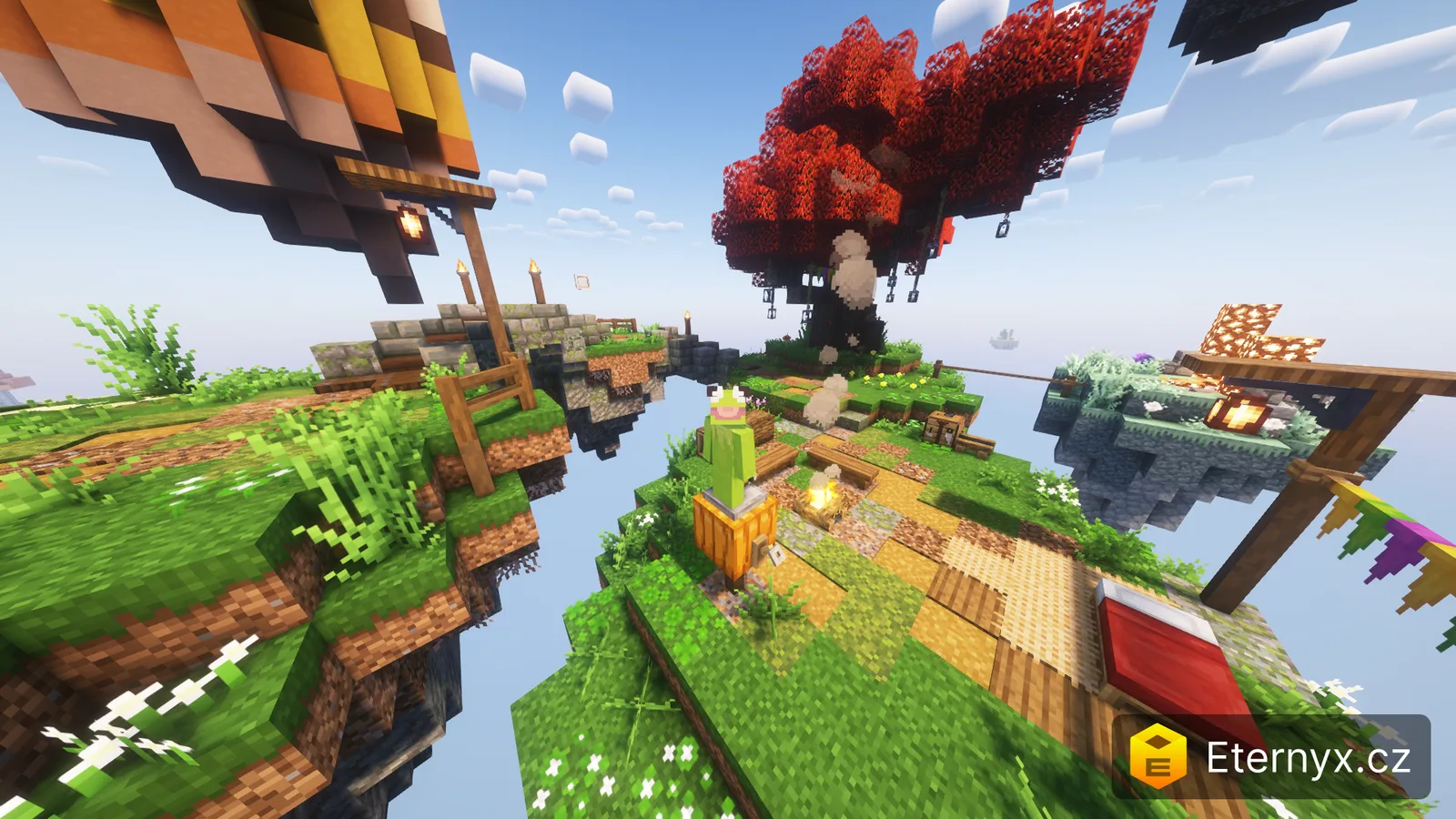 Spawn na Majnr Skyblock serveru v Minecraftu