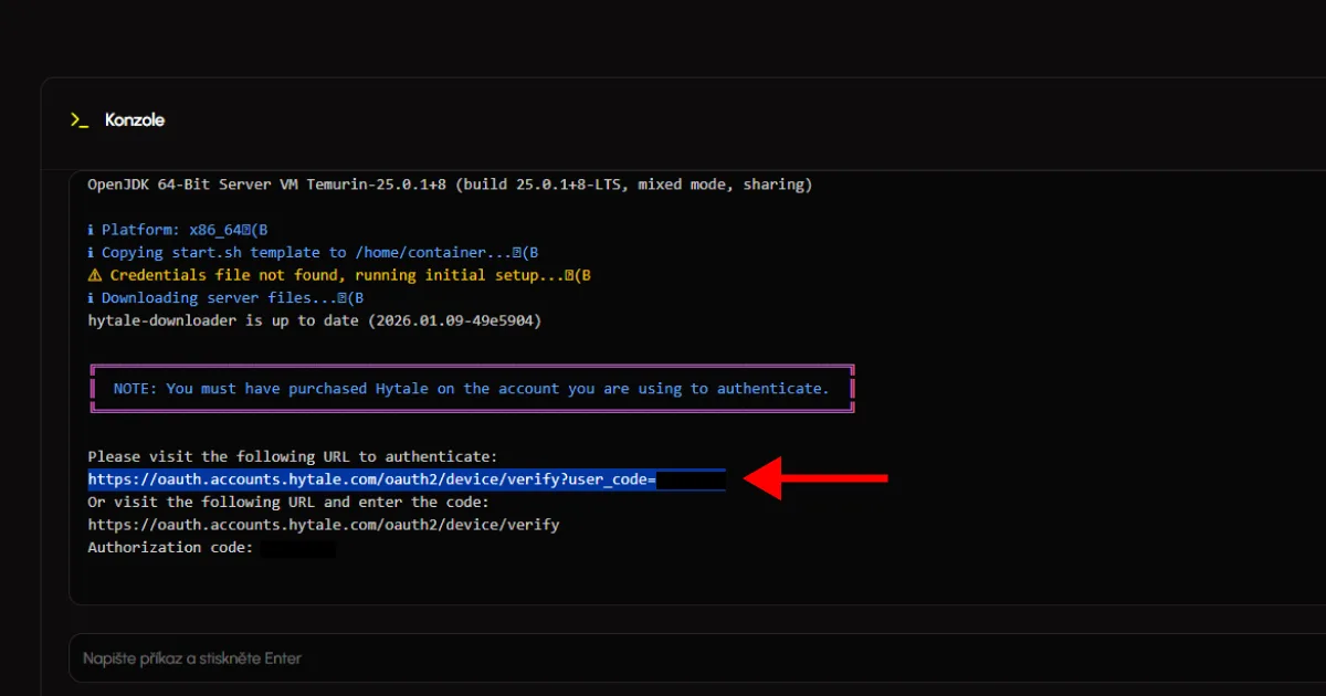 Verifikace Hytale účtu potřebná pro spuštění Hytale serveru