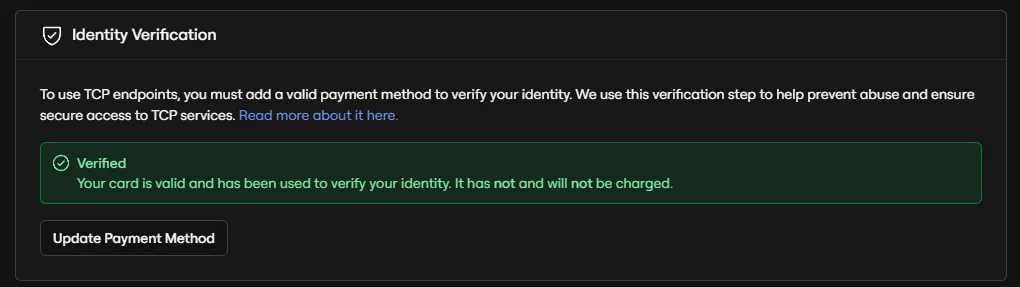 Úspěšná verifikace ngrok účtu