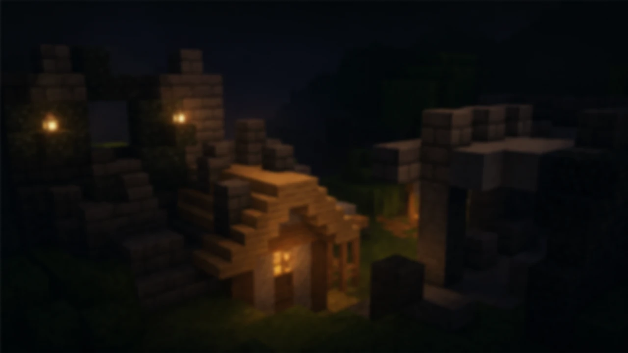 Horská krajina v Minecraftu